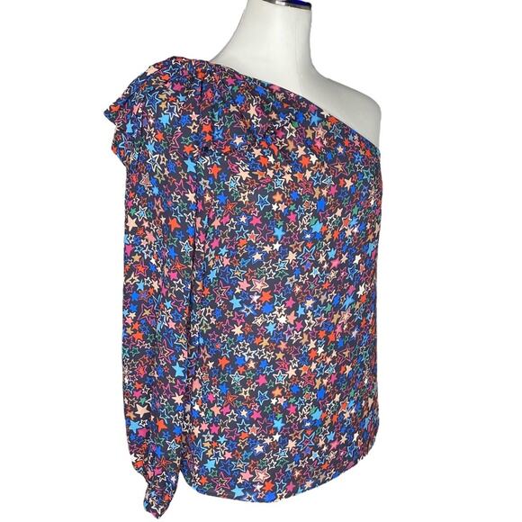 J. Crew One-shoulder Kaleidoscope Star Print Top size 8 - Picture 4 of 16